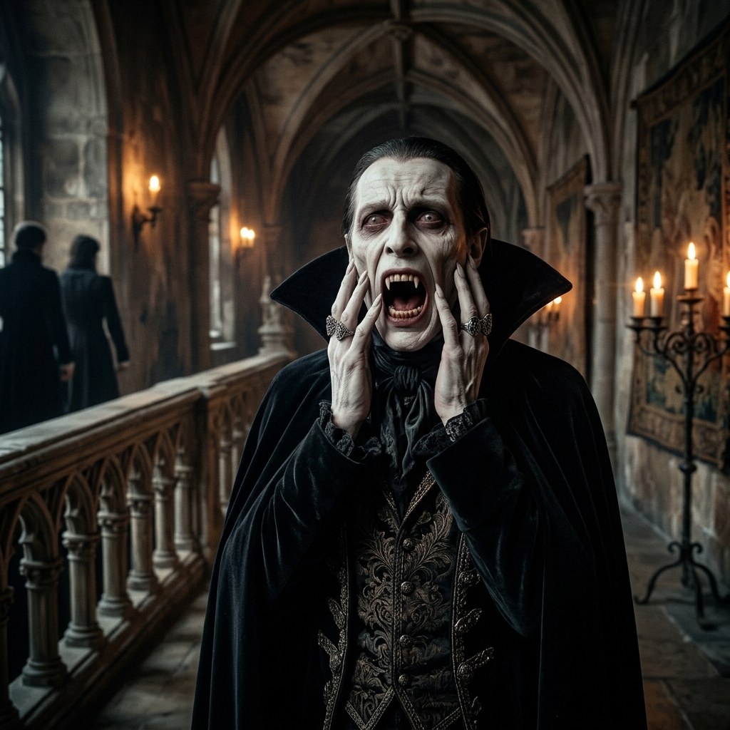 AI Vampire costume generated from the The Scream painting